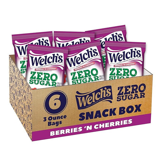 Welch's Zero Sugar Fruity Bites, Berries 'n Cherries Snack Box, Gluten Free & Sugar Free Snacks