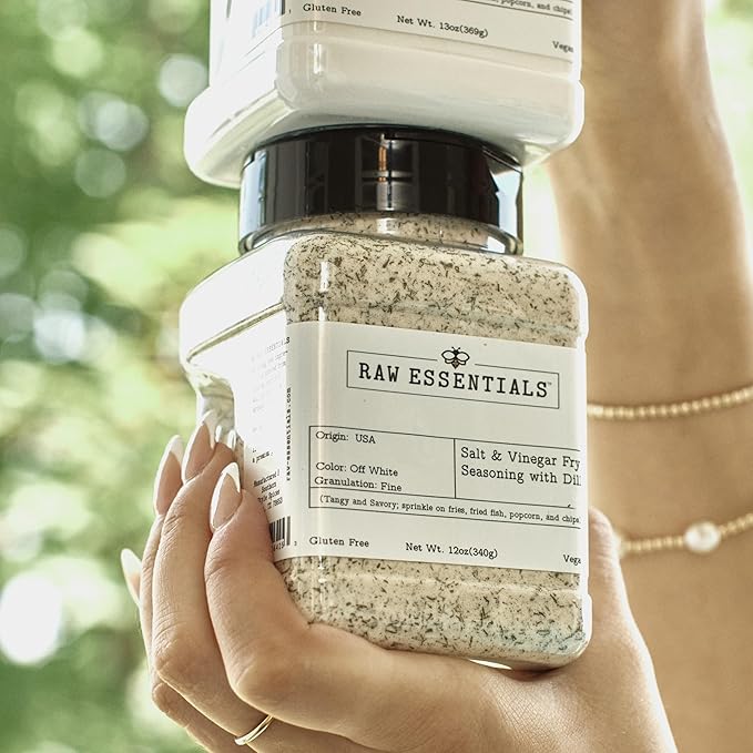 Raw Essentials Salt and Vinegar with Dill Gourmet Fries Seasoning - Tangy Dill Pickle Flavor