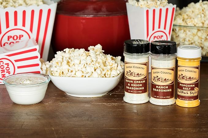 Amish Country Popcorn | Seasoning Variety Pack | Ballpark Style ButterSalt - 5.5 oz, Ranch - 5.5 oz