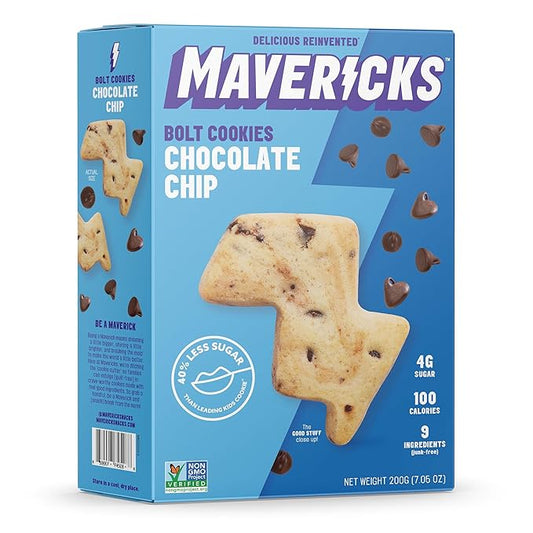 Mavericks Chocolate Chip Bolt Cookies - Plant-Based Chocolate Chip Cookies, Healthy, Plant Based