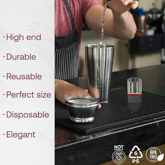 Smarty Had A Party 14 oz Plastic Wine Glasses Pack of 48, Unbreakable Crystal Clear Glasses for