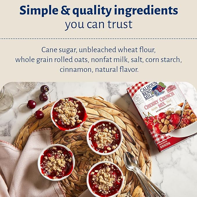 Calhoun Bend Mill Cherry Crunch Mix | Sweet and Crunchy Topping | Perfect for Deep Dish Desserts