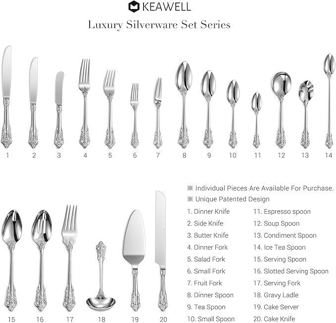 KEAWELL Gorgeous 6.9" Butter Spreader, 18/10 Stainless Steel, Set of 4, Butter Knife