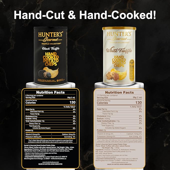 Hunter's Gourmet Truffle Chips | No Cholesterol | Preservatives-Free | No Artificial Colors |