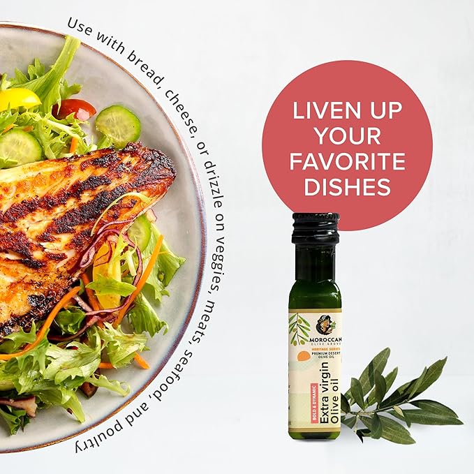 MOROCCAN OLIVE GROVE - The Red Olive Oil, Bold & Dynamic Cold-Pressed Desert Olive Oil Extra