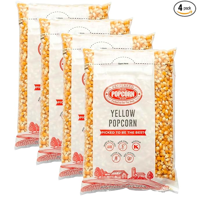 Preferred Popcorn Non-GMO Popcorn, 28 Ounce bag, Pack of 4, 30 Servings Per Bag