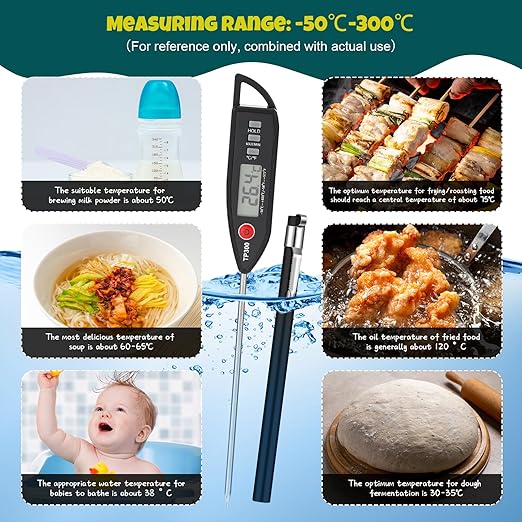 10 Set Waterproof Food Thermometer for Water, Liquid, Candle and Cooking Digital Meat Thermometer