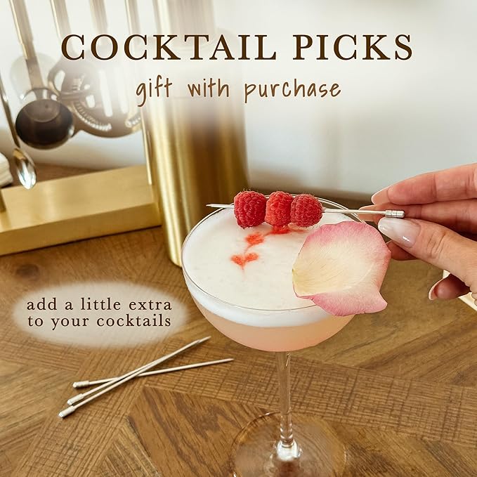 PURE MORA The Lyra Coupe Glass Set of 4, 7oz Handblown Premium Crystal Classic Cocktail Glasses for