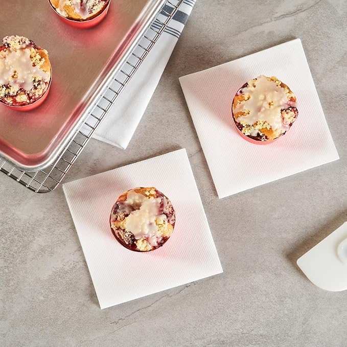 Panificio 3 Ounce Cupcake Wrappers, 200 Scalloped Baking Cups - Oven-Ready, Greaseproof, Red Paper