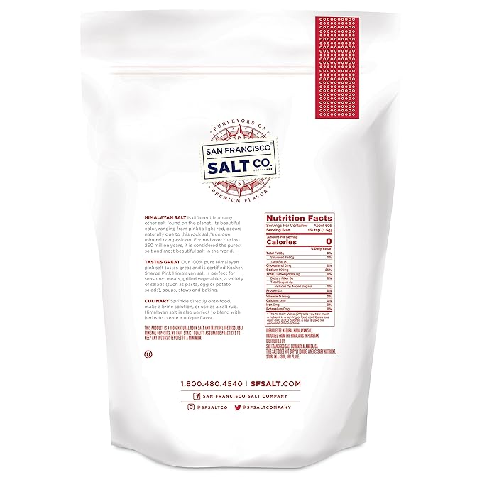 Sherpa Pink Himalayan Salt ??Extra-Fine Grain, 2 lbs. | All-Natural, Gluten-Free, No Additives |