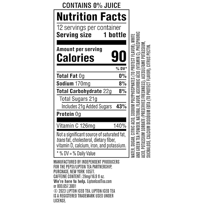 Lipton Raspberry White Tea, 16.9 Fl Oz Bottles (Pack of 12)