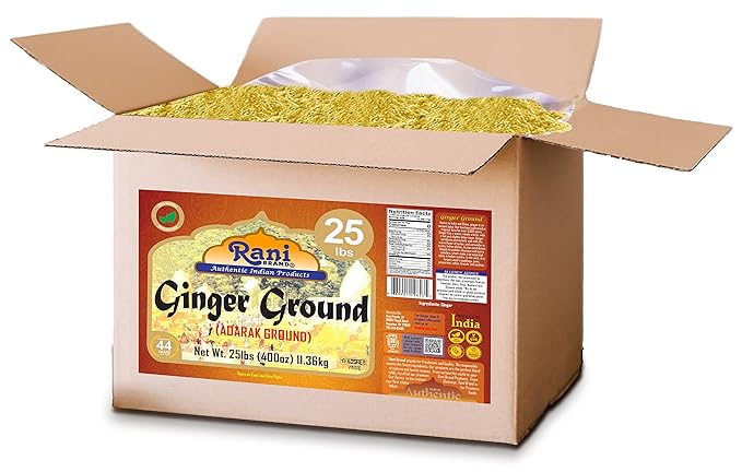Rani Ginger (Adarak) Powder Ground, Spice 400oz (25lb) 11.36kg Bulk Box ~ All Natural | Vegan |