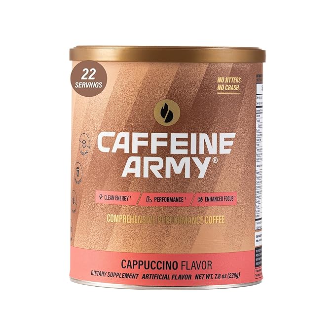 CAFFEINE ARMY Cappuccino| Comprehensive Functional Coffee with MCTs, CoQ10, Collagen and