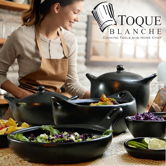 Authentic La Chamba Stewpot-Elegant, All-Natural Black Clay Dutch Oven for Braising, Baking