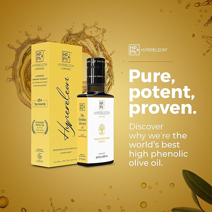HYPERELEON ULTRA GOLD | Premium, Organic, Supremely High Phenolic, Greek Extra Virgin Olive Oil