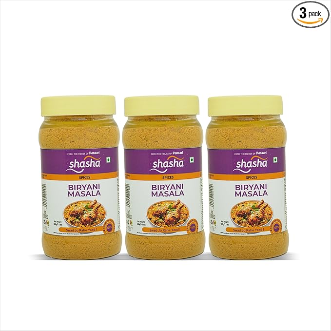 SHASHA Biryani Masala Seasoning Mix – 3.52 oz (Pack of 3) – Perfect for Chicken, Meat & Vegetable