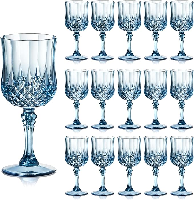 XUWAIDSGN Plastic Vintage Wine Glasses Drinking Glasses Unbreakable Wedding Glassware Crystal Water