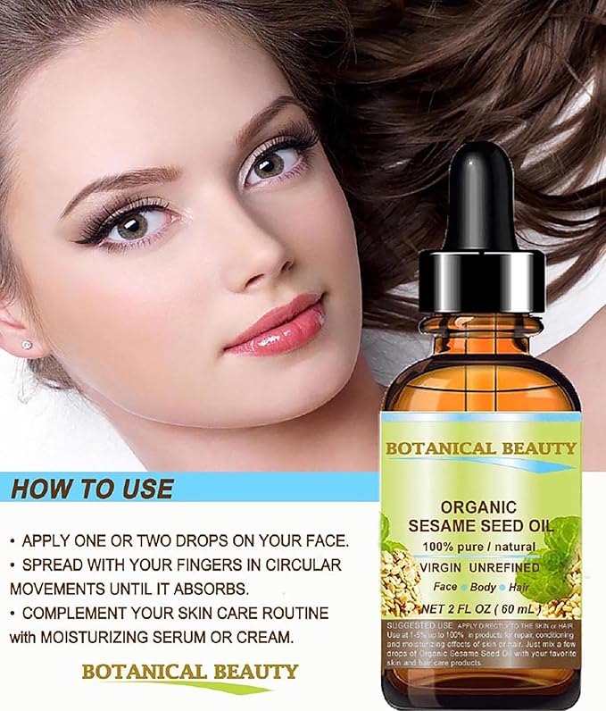 Organic SESAME SEED OIL 100% Pure Natural Virgin Unrefined Undiluted Cold Pressed Carrier Oil for