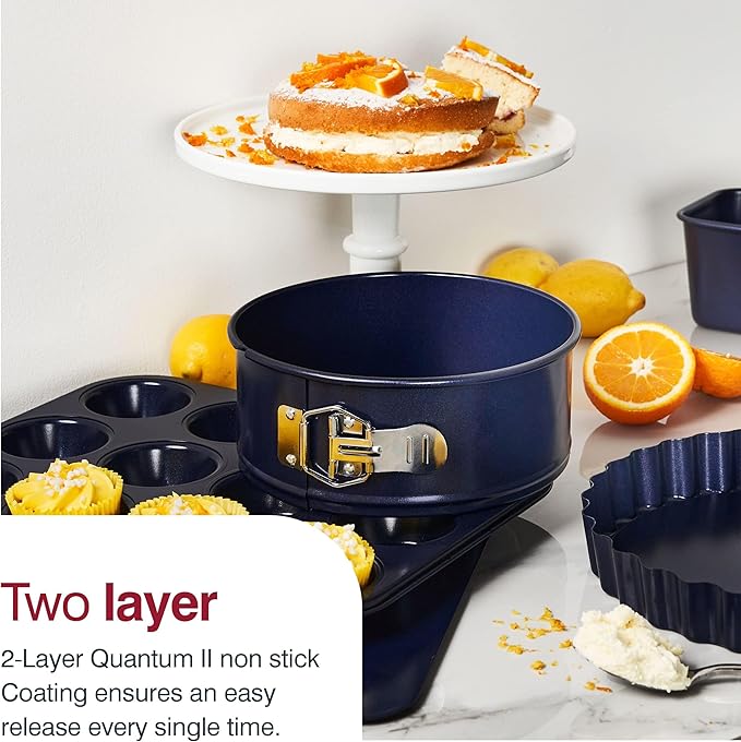 Zyliss Durable Non-Stick Pizza Tray | Carbon Steel | Dark Blue | Pizza Tray/Bakeware | Dishwasher