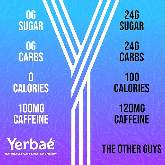 Yerbaé Energy Seltzer - Variety Performance Pack. No Sugar/Calories/Carbs. Energized by Yerba Mate