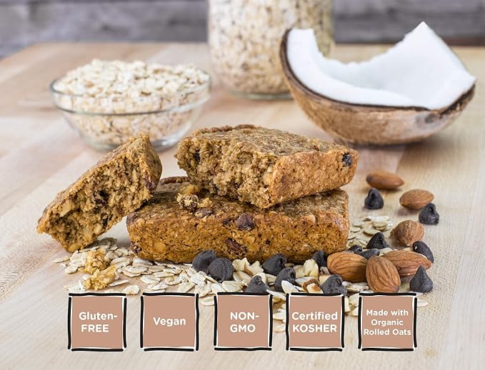 Bobo's Oatmeal Bars, Coconut Almond Chocolate Chip, Gluten Free Vegan Whole Grain Oat Bars, Pack of
