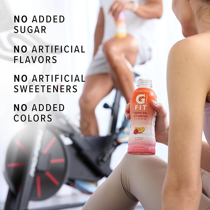 Gatorade Fit Electrolyte Beverage, Healthy Real Hydration, Tropical Mango, 16.9.oz Bottles (12 Pack)
