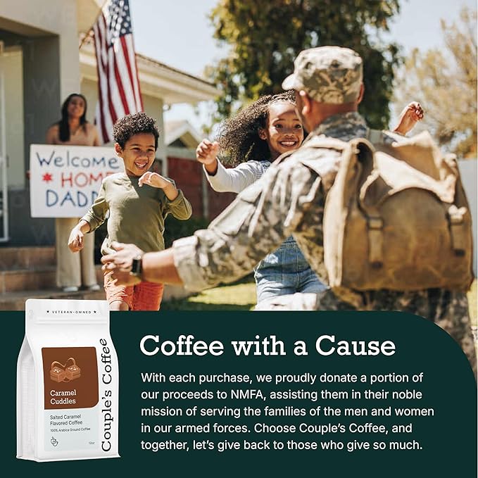 Couple?™s Coffee Ground Coffee | Gives Back to Military Families | Caramel Cuddles | Caramel