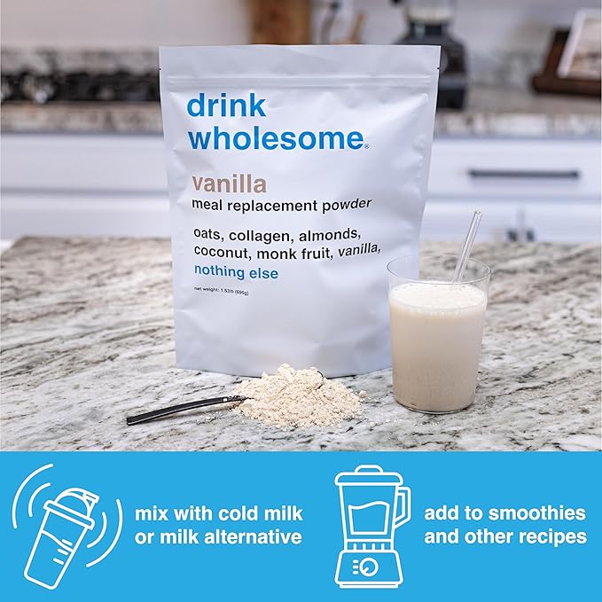 Drink Wholesome Vanilla Meal Replacement Powder | for Sensitive Stomachs | Gut Friendly | Additive