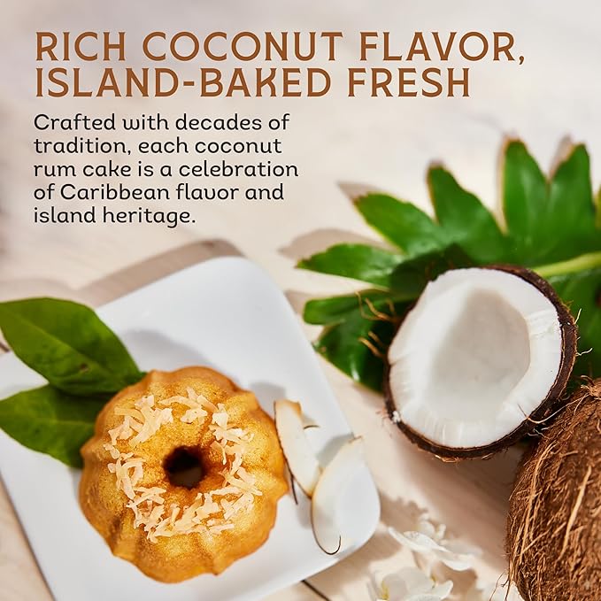 TORTUGA Caribbean Coconut Rum Cake - 32 oz Rum Cake - The Perfect Premium Gourmet Gift for Gift