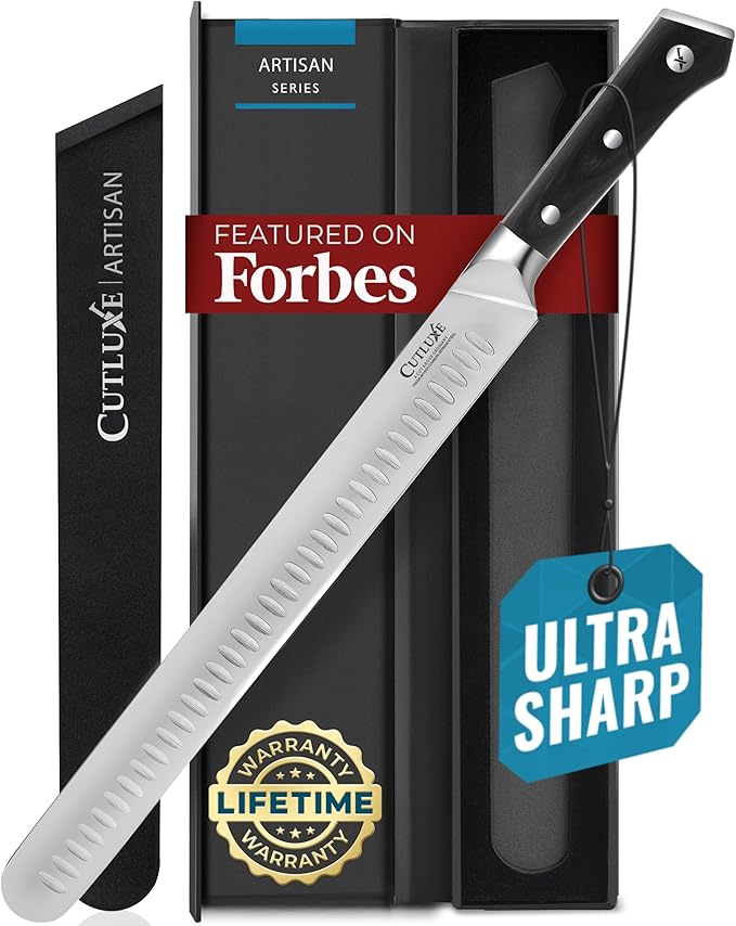 Cutluxe Brisket Knife – 12" Carving & Slicing Knife for Meat & BBQ – Razor Sharp German Steel