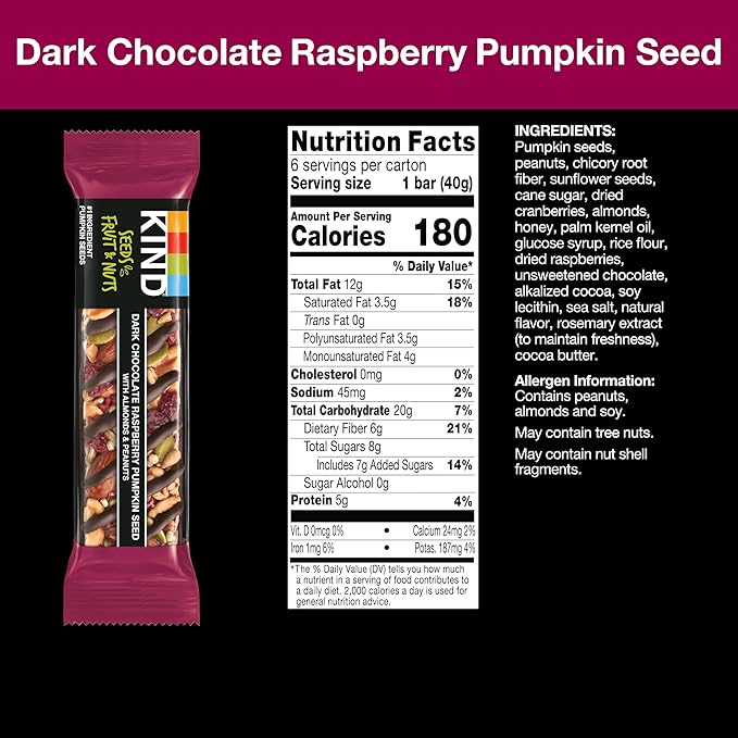 KIND Bars Seeds, Fruit and Nuts Variety Pack, Strawberry, Dark Chocolate Raspberry and Orange