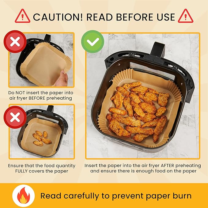 250 pcs Air Fryer Liners, Disposable Airfryer Paper Liners ??Non-Stick and Oil Proof for Easy