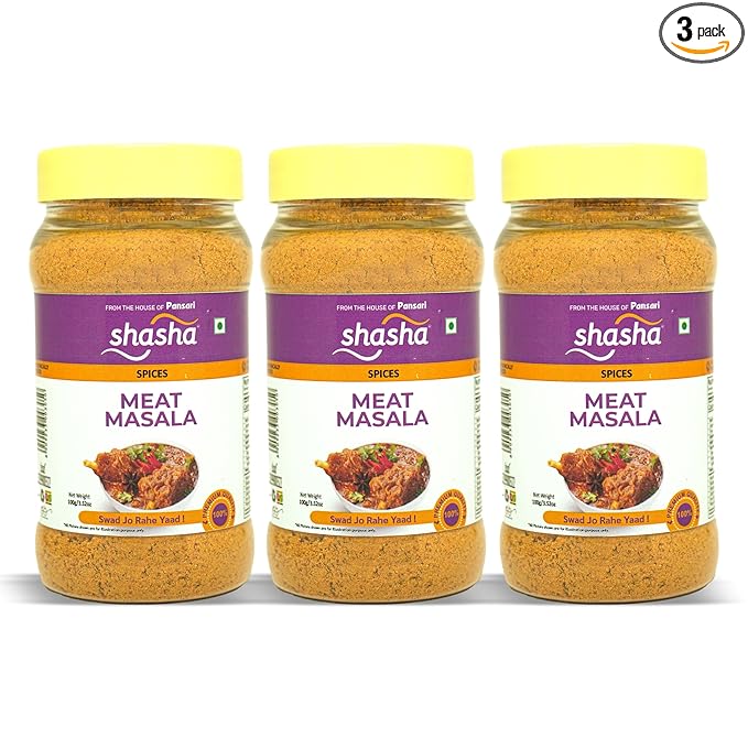 SHASHA Meat Masala Seasoning Mix (100G) - Authentic Spices Jar For Flavorful Meat Curry - Ideal For