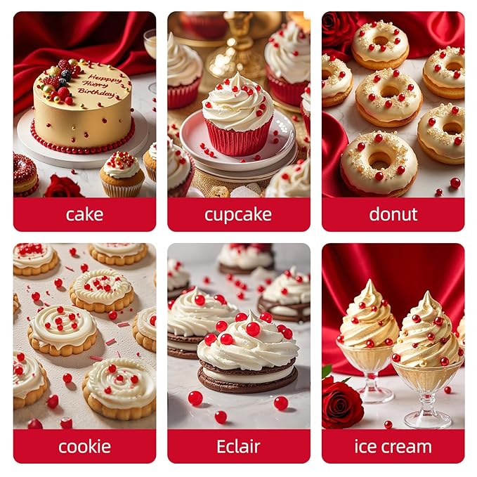 Red Pearl Sprinkles,Edible Pearl Sugar Sprinkles,Baking Edible Cake Decorations,Cupcake