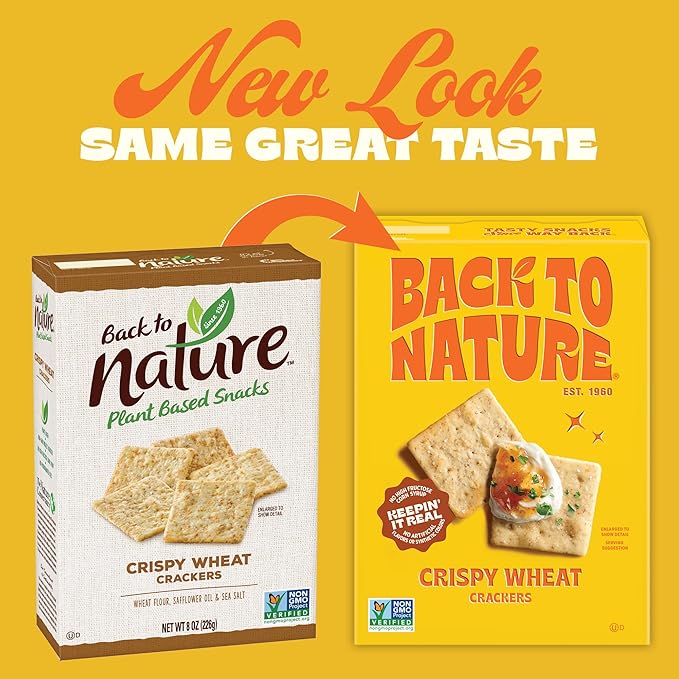 Back to Nature - Crispy Wheat Crackers - Real Ingredients like Wheat Flour & Sea Salt - Non-GMO