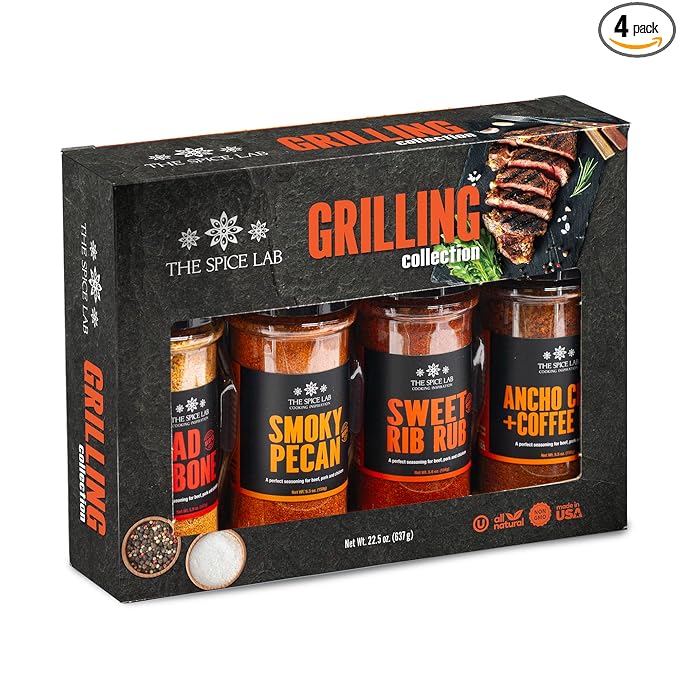 The Spice Lab BBQ Barbecue Spices and Seasonings Set - Ultimate Grilling Accessories Set - Gift Kit