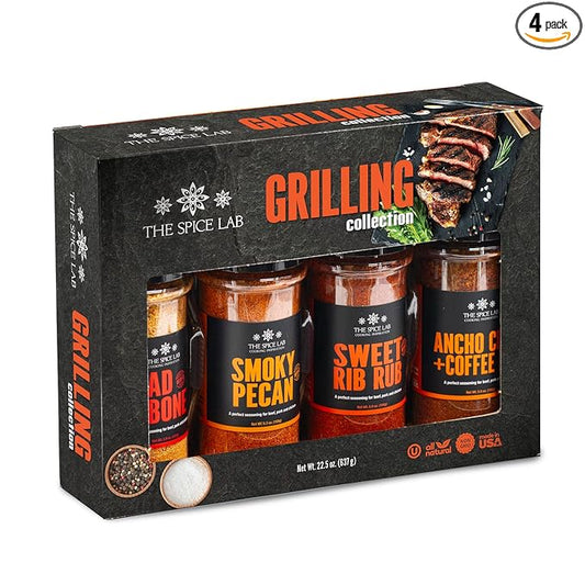 The Spice Lab BBQ Barbecue Spices and Seasonings Set - Ultimate Grilling Accessories Set - Gift Kit