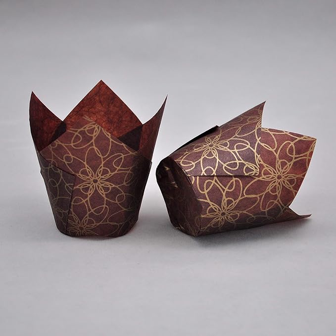 Muffin Greaseproof paper Baking cupcake cups, 2"(Bottom diameter) x 3-1/2"(Height) Fancy Floral