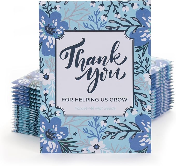Bentley Seed Co. Thank You Packet - Help Us Grow Forget Me Not - 25 Seed Packets - Perfect