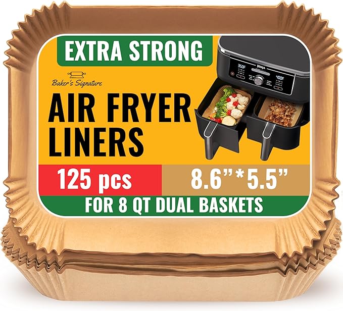Air Fryer Liners for Ninja Foodi Dual ??125Pcs Disposable Parchment Paper for Ninja DZ201 DZ401