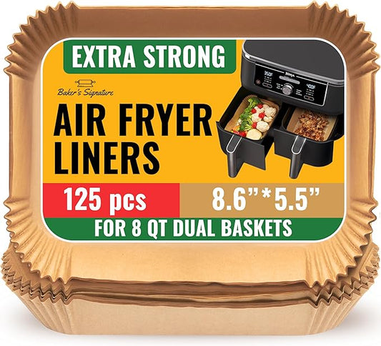 Air Fryer Liners for Ninja Foodi Dual ??125Pcs Disposable Parchment Paper for Ninja DZ201 DZ401