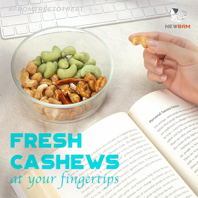 NEWBAM Mix Cashews Variety Packs (Wasabi, Tom Yum, Sea Salt Caramel) - 12 Cashew Snack Packs