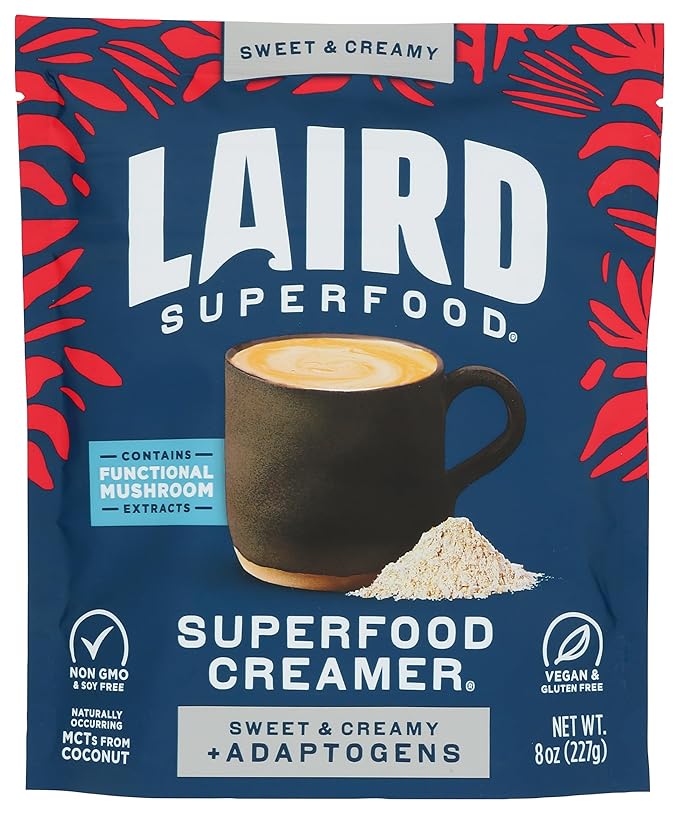 Laird Superfood Non-Dairy Coconut Powder Creamer - Sweet & Creamy + Adaptogens - Superfood Creamer