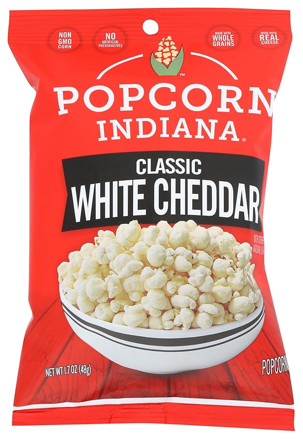 Popcorn Indiana Wisconsin Aged White Cheddar, King Size Single Bag, 1.7 Oz