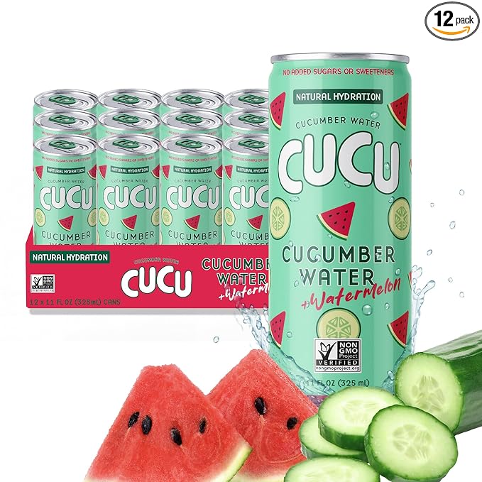 CUCU Cucumber Water + Watermelon Water ??Natural Hydration from Cucumbers with Vitamin C