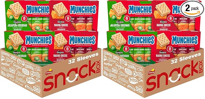 Munchies Baked Sandwich Crackers Variety Pack, Doritos Nacho Cheese and Doritos Jalapeno Cheddar