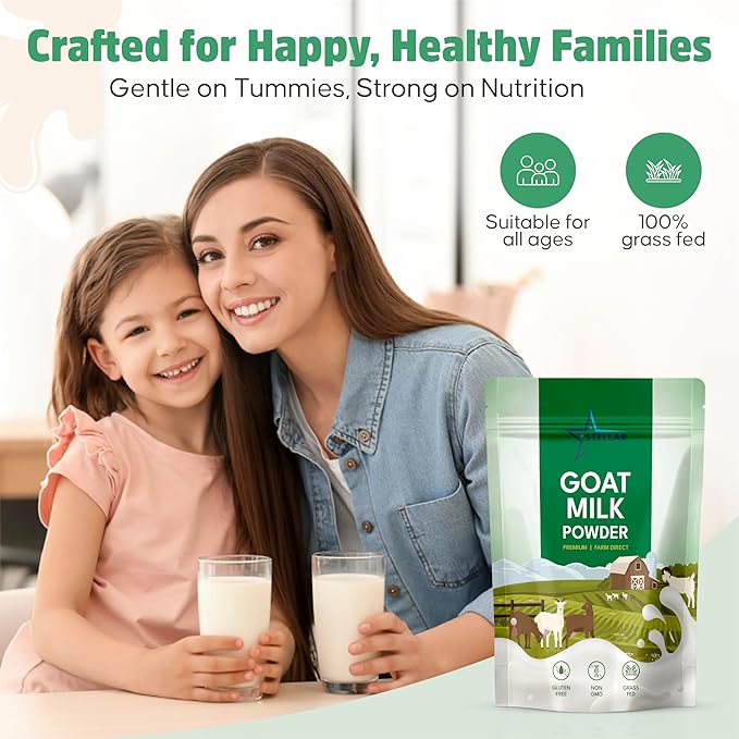 Stellar Goat Milk Powder – 2 lb | Grass-Fed from Australia | Easy to Digest, High in Protein