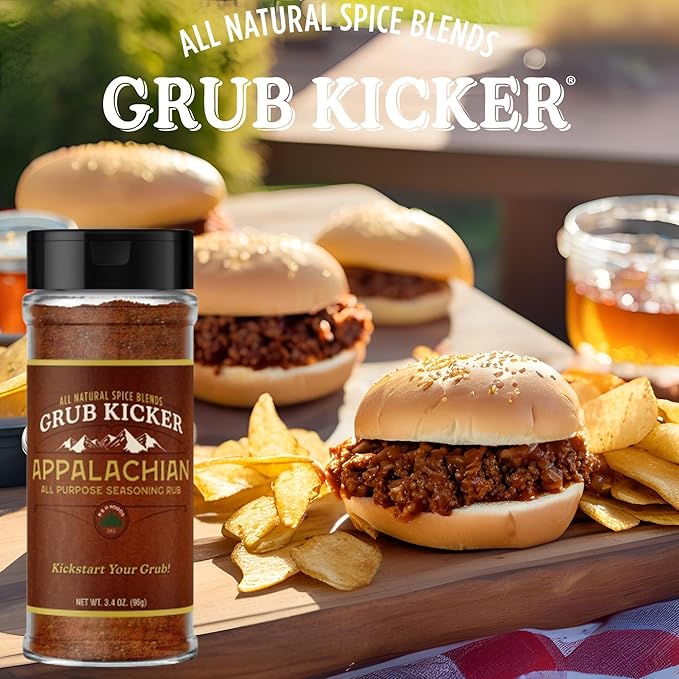 Grub Kicker Appalachian All Purpose Seasoning- 3.4 oz Bottle - All Purpose Seasonings for Cooking