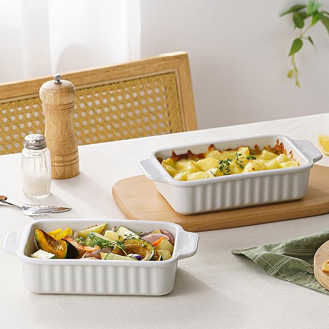Small Baking Dish, 9x5 inch Casserole Dishes for Oven, 30 Oz Ceramic Baking Pans with Double
