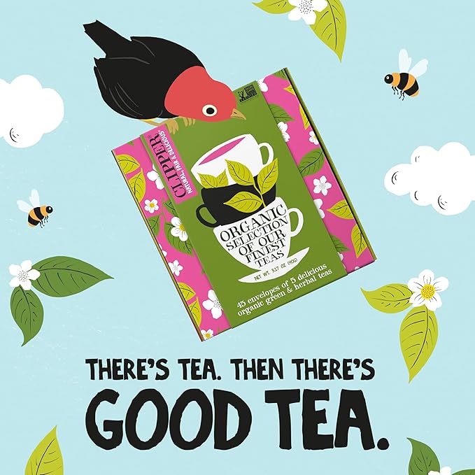 Clipper Tea: Organic Herbal & Green Tea Set, Gift Box – Tea Selection & Sampler with 5 Flavors